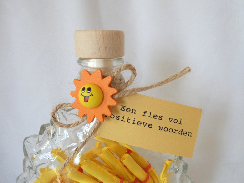Fles vol positieve woorden - Pluk je dag