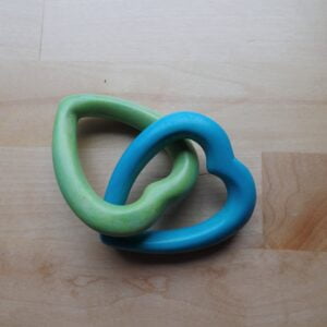 Binding love hearts, blauw/groen