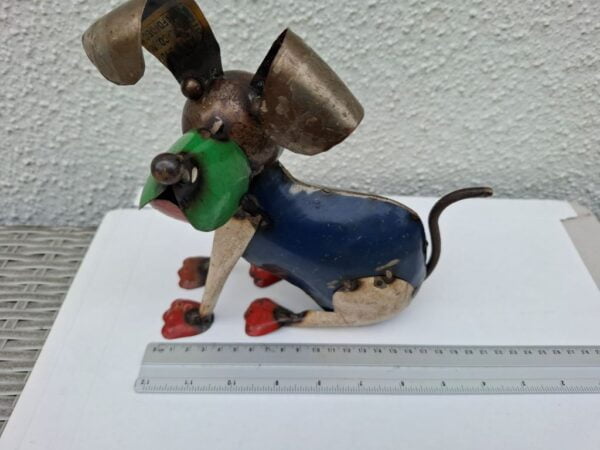 Zittende hond van metaal - Afbeelding 2